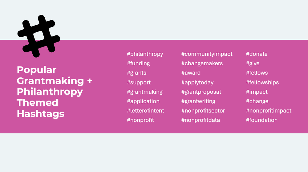 Grantmaking and Philanthropy Themed Hashtags