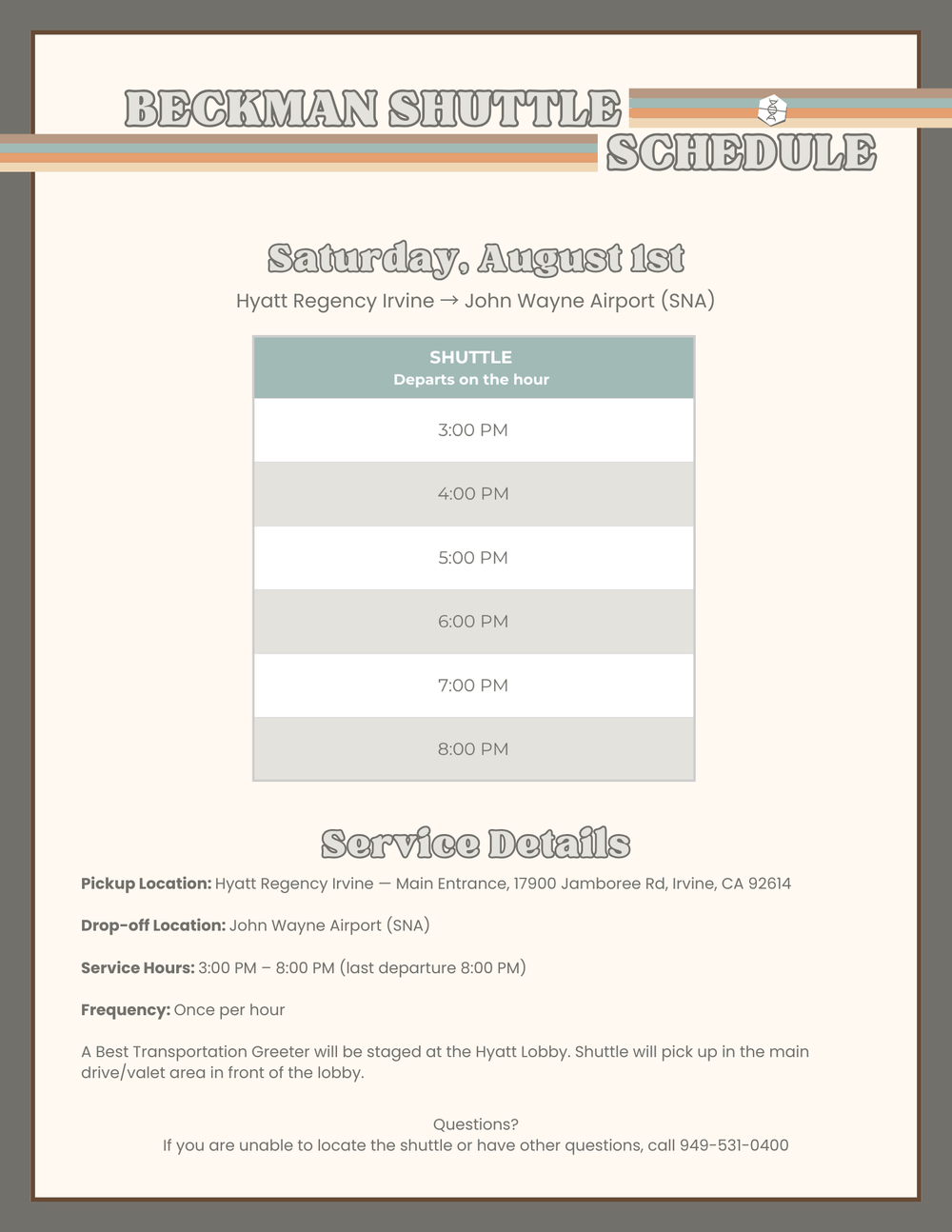 Saturday August 1